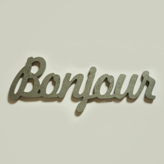 SREBRNY napis BONJOUR  Rabose Workshop