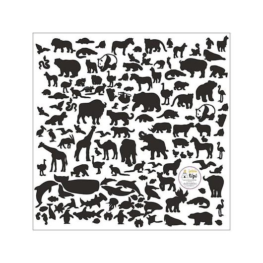 naklejki ścienne do pokoju dziecka Naklejki World Animals Black 60x60cm