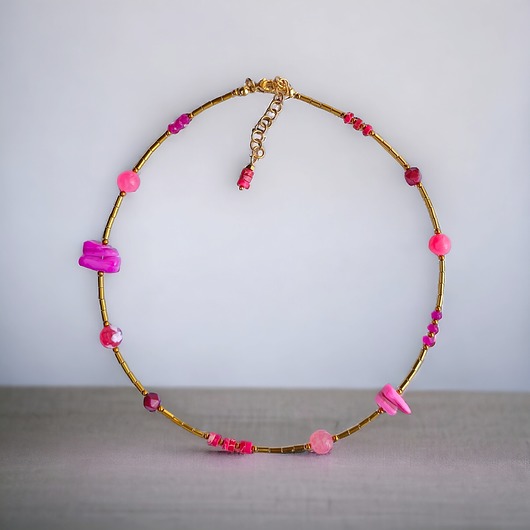 chokery Naszyjnik PINK : choker : summer collection : RÓŻOWY NASZYJNIK