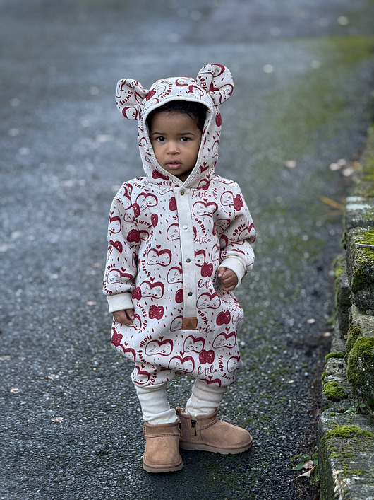 kombinezony dla niemowlaka Kombinezon Uszaty Jabłuszka na Mleczku