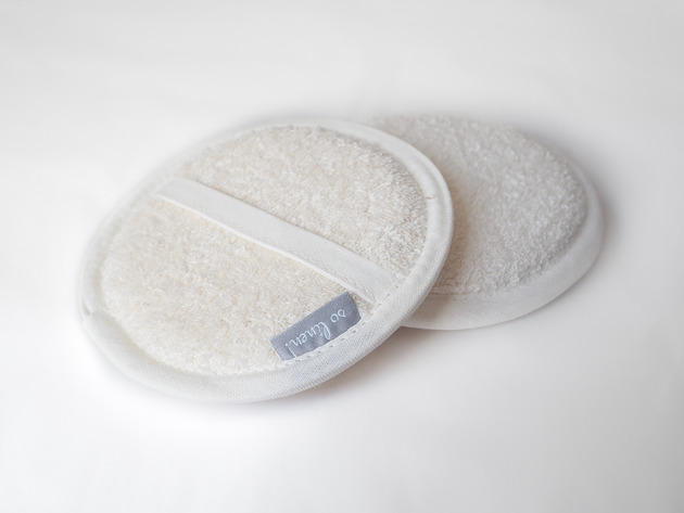 akcesoria dla niej Lniana gąbka frotte peeling creamy white