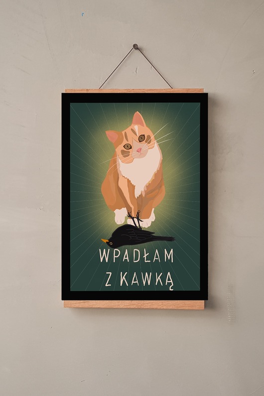 Wpadłam z kawką -  Kolaż - plakat - wydruk Magda Rzeźniczak