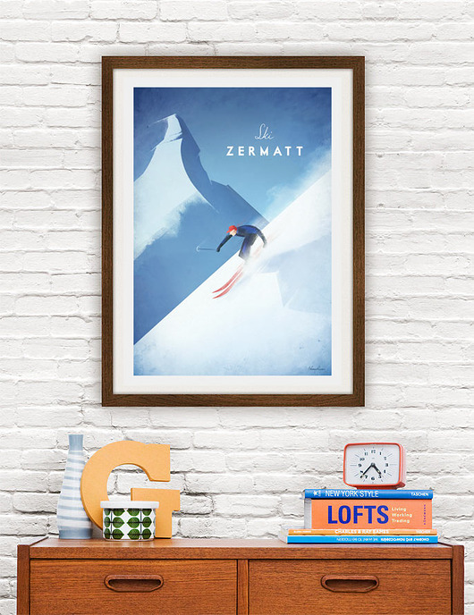 Alpy - vintage plakat 50x70 cm minimalmill