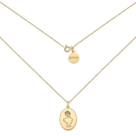 złote naszyjniki Złoty medalion z boginią Afrodytą