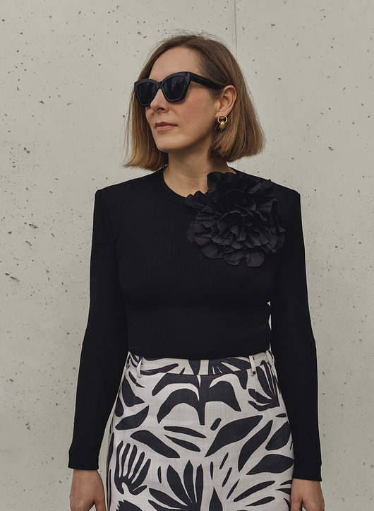 bluzki z długim rękawem damskie Top black