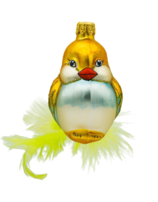 ozdoby choinkowe Bombka choinkowa: Gołębica z piórkami: żółta