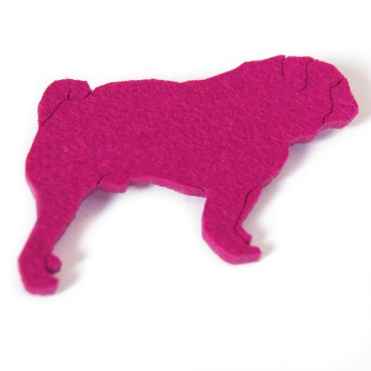 Born in 80&#039;s - broszka fuksjowy mops Pink Pug Design