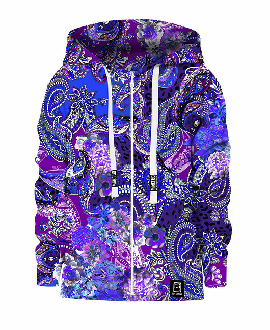 bluzy dla chłopców Bluza Zamek Chłopiec DR.CROW Purple Paisley