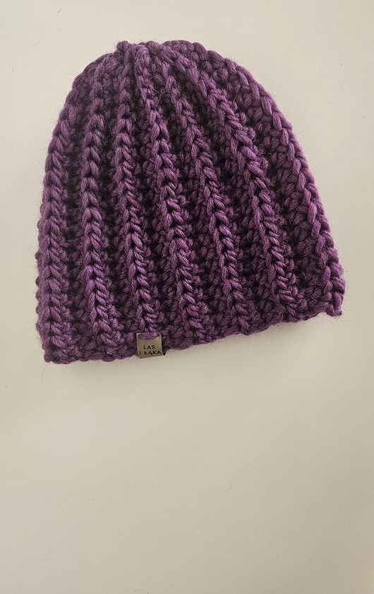 czapki damskie Fioletowa Czapka wełniana