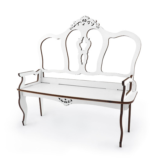 klocki i zabawki drewniane Drewniana sofa dla lalek/ ażurowa / różne kolory