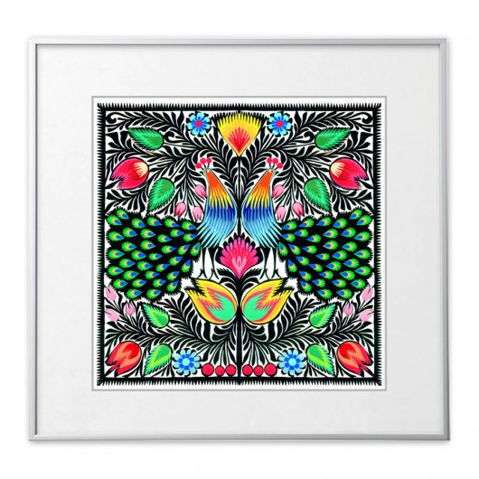 PEACOCKS Art Papercuts (Łowicz-style) na ludowo
