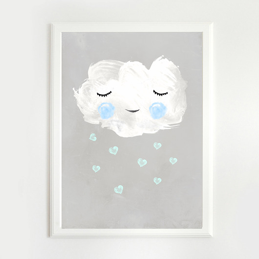 obrazy i plakaty do pokoju dziecięcego Chmurka 21x30 cm