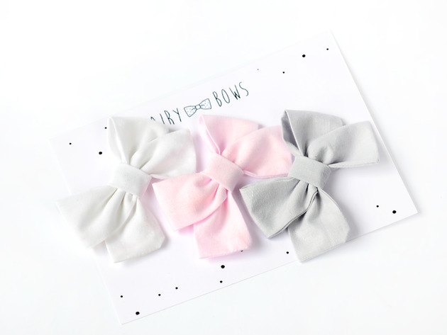 Spinki do włosów kokardki 3 sztuki zestaw FairyBows