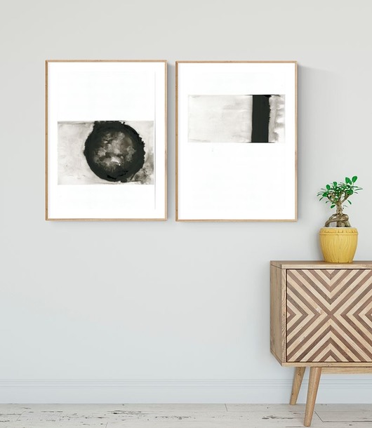 Zestaw 2 grafik A3 wykonanych ręcznie. Krystyna Siwek Art