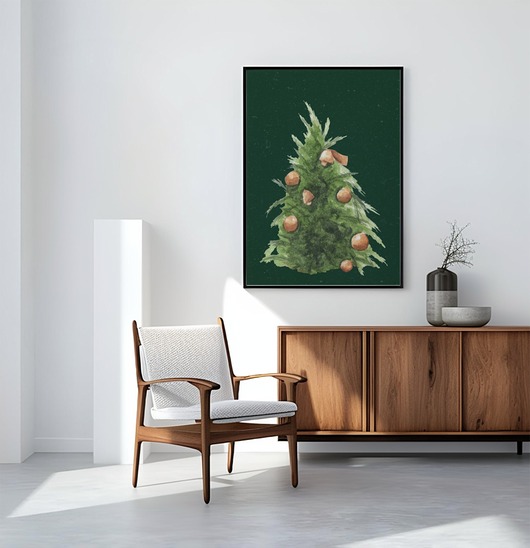 plakaty Plakat Swiąteczny na ścianę A3 Minimalistyczny Plakat nowoczesny Choinka