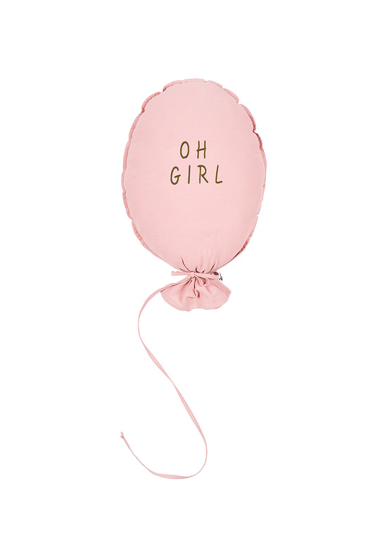 poduszki do pokoju dziecka Poduszka balon dusty pink OH GIRL haft karmelowy