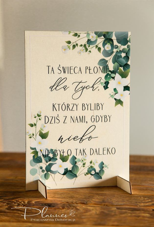 dodatki ślubne Ta świeca płonie wzór Eukaliptus