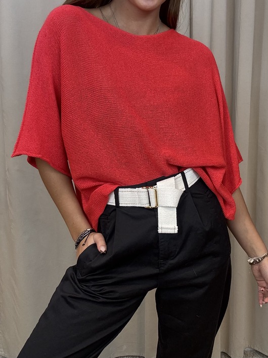 swetry damskie  Bawełniany sweter Rosso