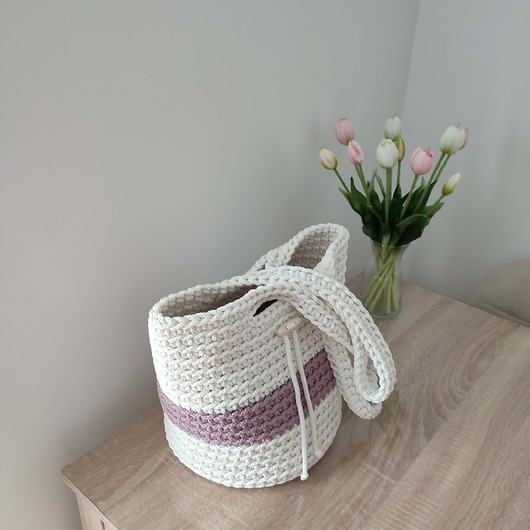 torby na ramię Torba szydełkowa na ramię ze sznurka bawełnianego 23cmx30cm