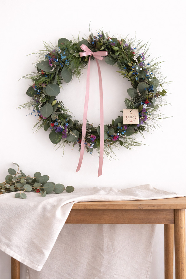 wianki Wianek wiosenny zieleń i suszki