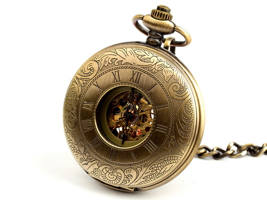 zegarki męskie Na przestrzał - Zegarek mechaniczny na dewizce - otwierany dwustronnie