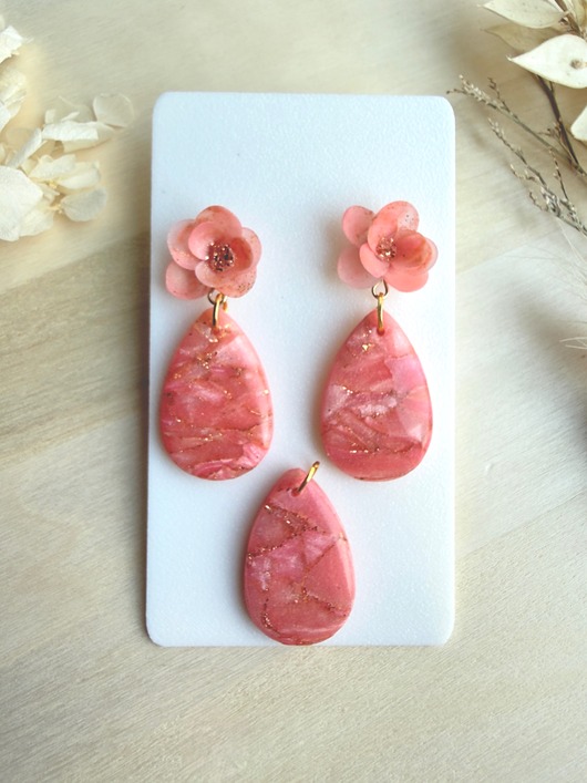 komplet biżuterii Komplet Krople kolczyki + zawieszka