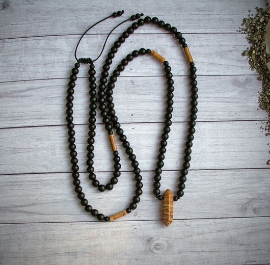 biżuteria męska S A L E : Jaspis, onyks : długi naszyjnik męski