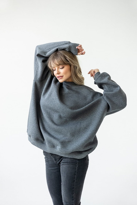 bluza bez kaptura damska Bluza Biggie Szary Ciemny Melanż