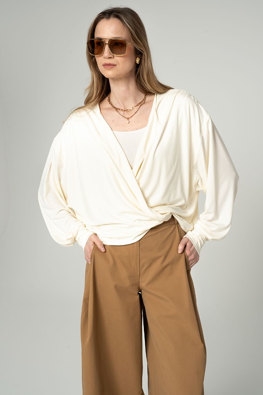 bluza bez kaptura damska Bluza kopertowa