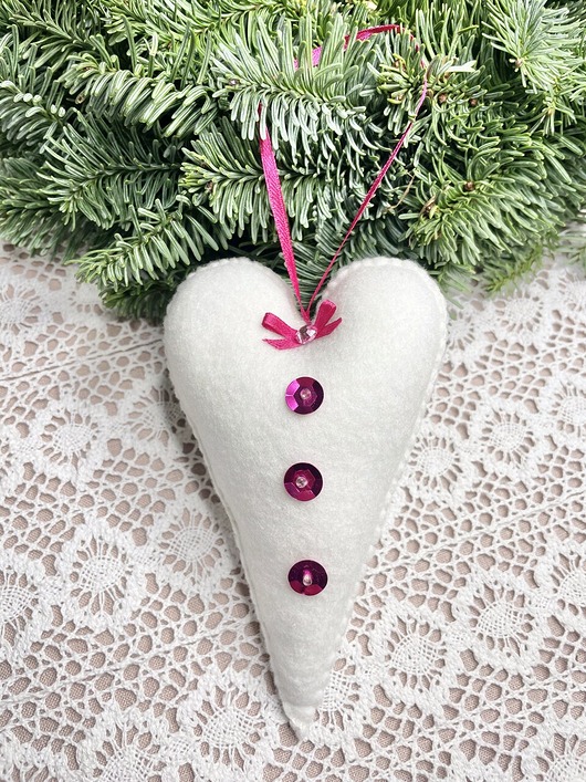 ozdoby choinkowe Zestaw świątecznych zawieszek serca #22