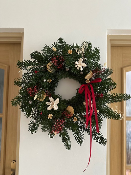 wianki bożonarodzeniowe Wianek zimowo świąteczny naturalny jodła