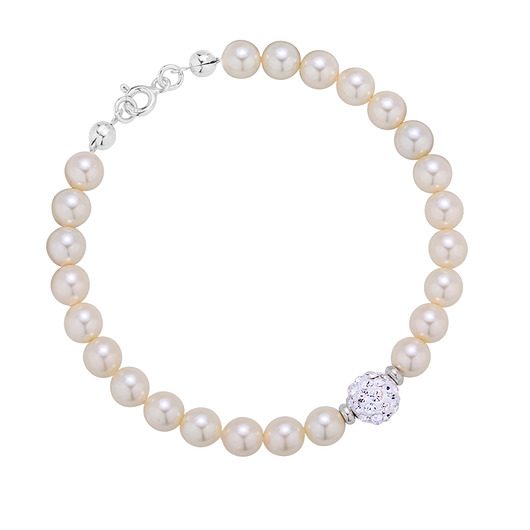 Perły kryształ swarovski i mieniąca się kulka Laoni