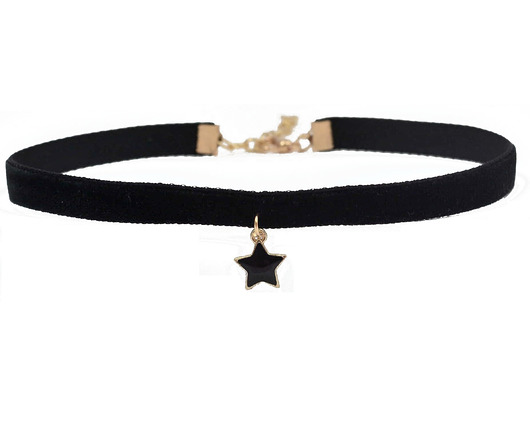 Choker Black Velvet naszyjnik z czarną gwiazdką ZOKO STORE