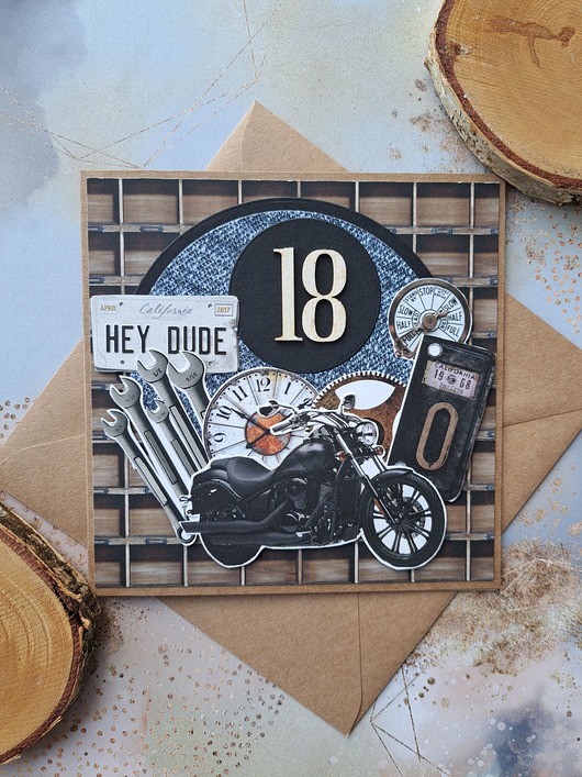 kartki scrapbooking Kartka na 18-stkę dla chłopaka