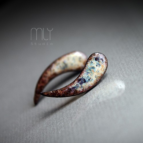 kolczyki ceramiczne Kolczyki ceramiczne Nakrapiane Kły/stal chirurgiczna/