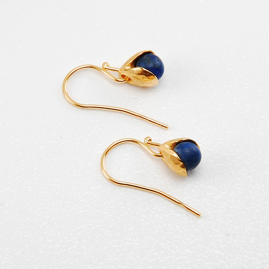kolczyki srebrne Srebrne kolczyki Konwalie z llapis lazuli