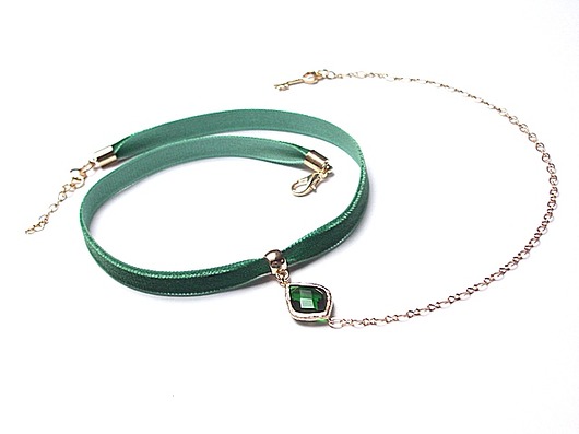 Choker - paris burgund /smycz/ KiKa pracownia