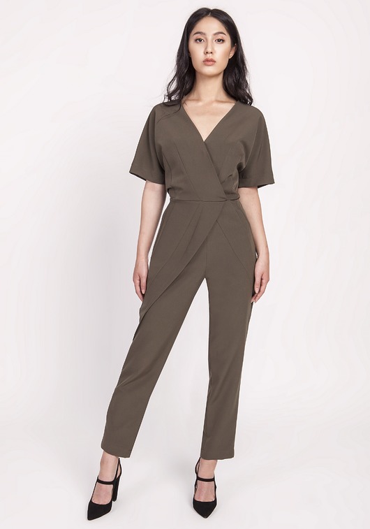 kombinezony damskie KOMBINEZON DAMSKI, KB115 KHAKI