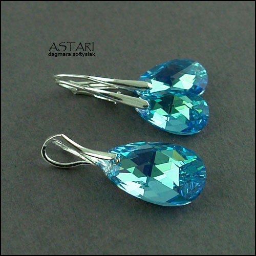 kryształ SWAROVSKI TEARDROP - AQUA AB Astari