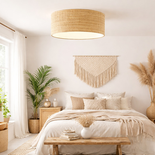 plafony Rattanowy plafon sufitowy w stylu boho DUBAJ BOHO fi - 40 cm