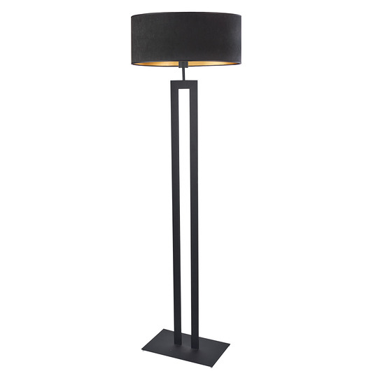 lampy podłogowe Czarna lampa podłogowa do salonu KALIFORNIA VELUR