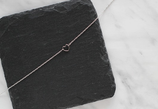 srebrne naszyjniki Rhodium Plated Tiny Heart Necklace