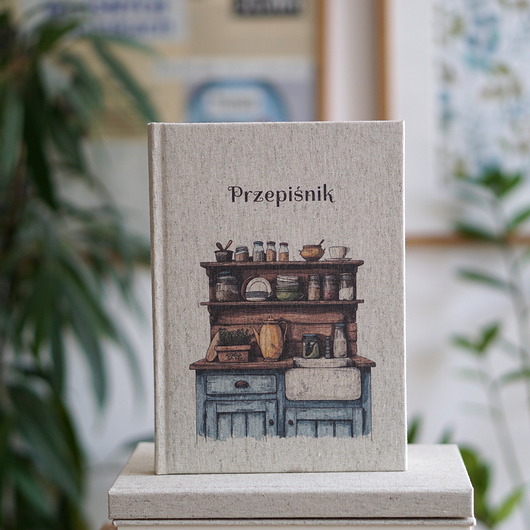notatniki i albumy Przepiśnik   Książka kucharska  Lniana