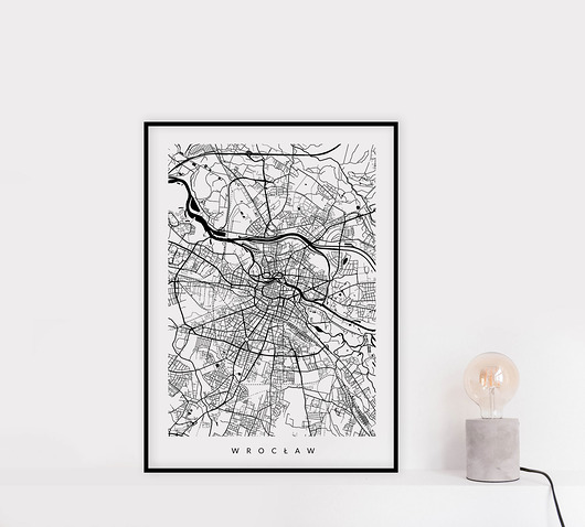 Plakat EKSPRES - Wrocław - mapa miasta PLAKATY GEOMETRYCZNE
