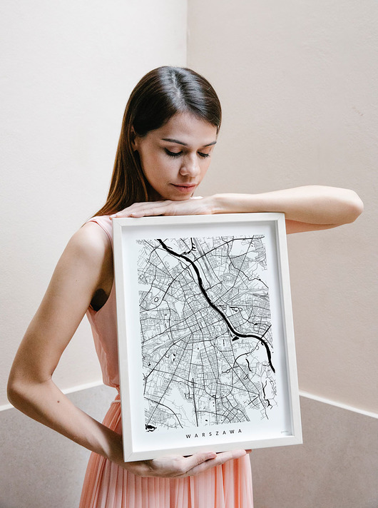 plakaty Plakat Warszawa A3 - mapa Warszawy na ścianę