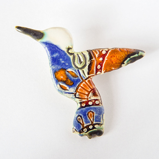 przypinki Ptaszek ceramiczny broszka 6 cm