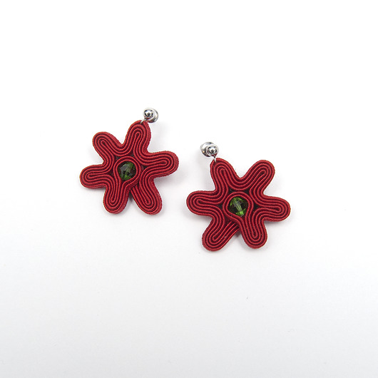 kolczyki soutache Kolczyki polski folklor - Kwiaty małe