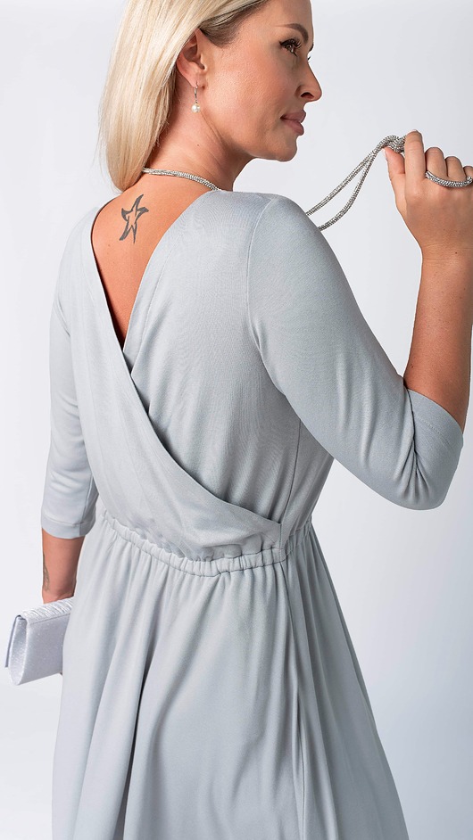 sukienki midi damskie Dwustronna sukienka midi szara