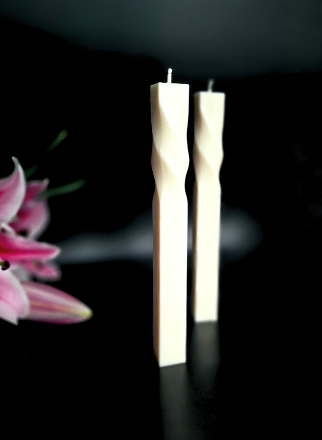 świeczniki i świece Świeca sojowa wysoka - 2szt