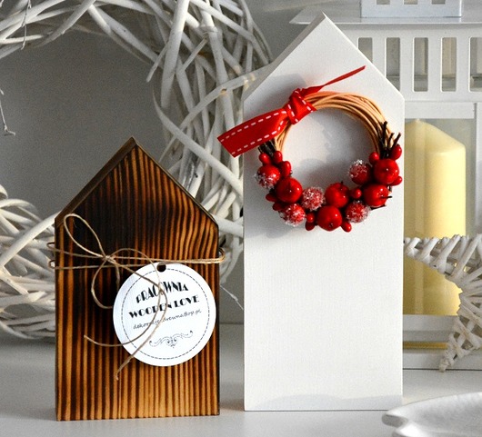 2 domki z wiankiem Wooden Love